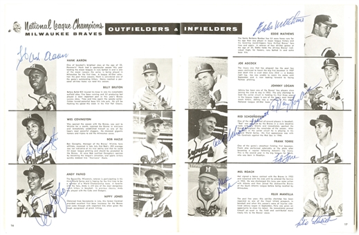 1957 World Series Program Signed By 30 Braves & Yankees Players (PSA/DNA)